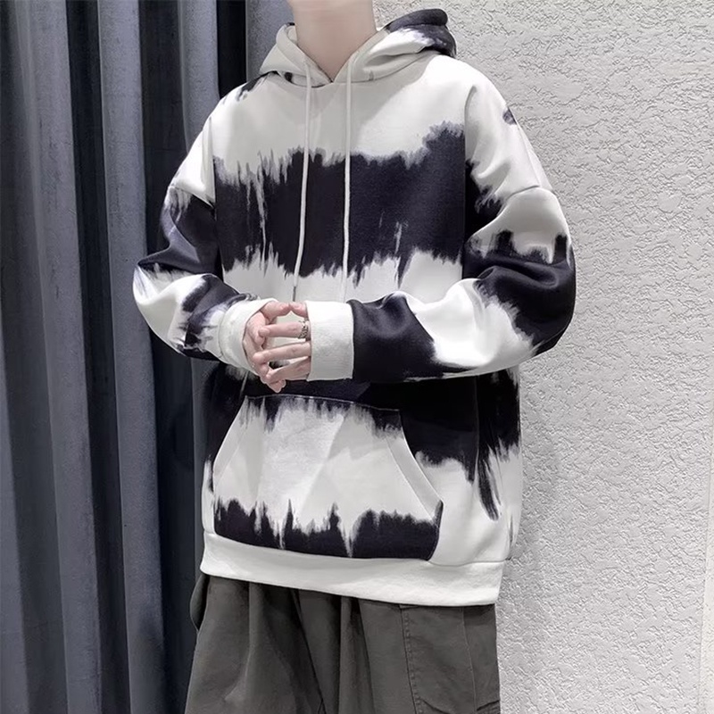 Áo Sweater Tay Dài Dáng Rộng Kẻ Sọc Màu gradient Cá Tính Cho Nam