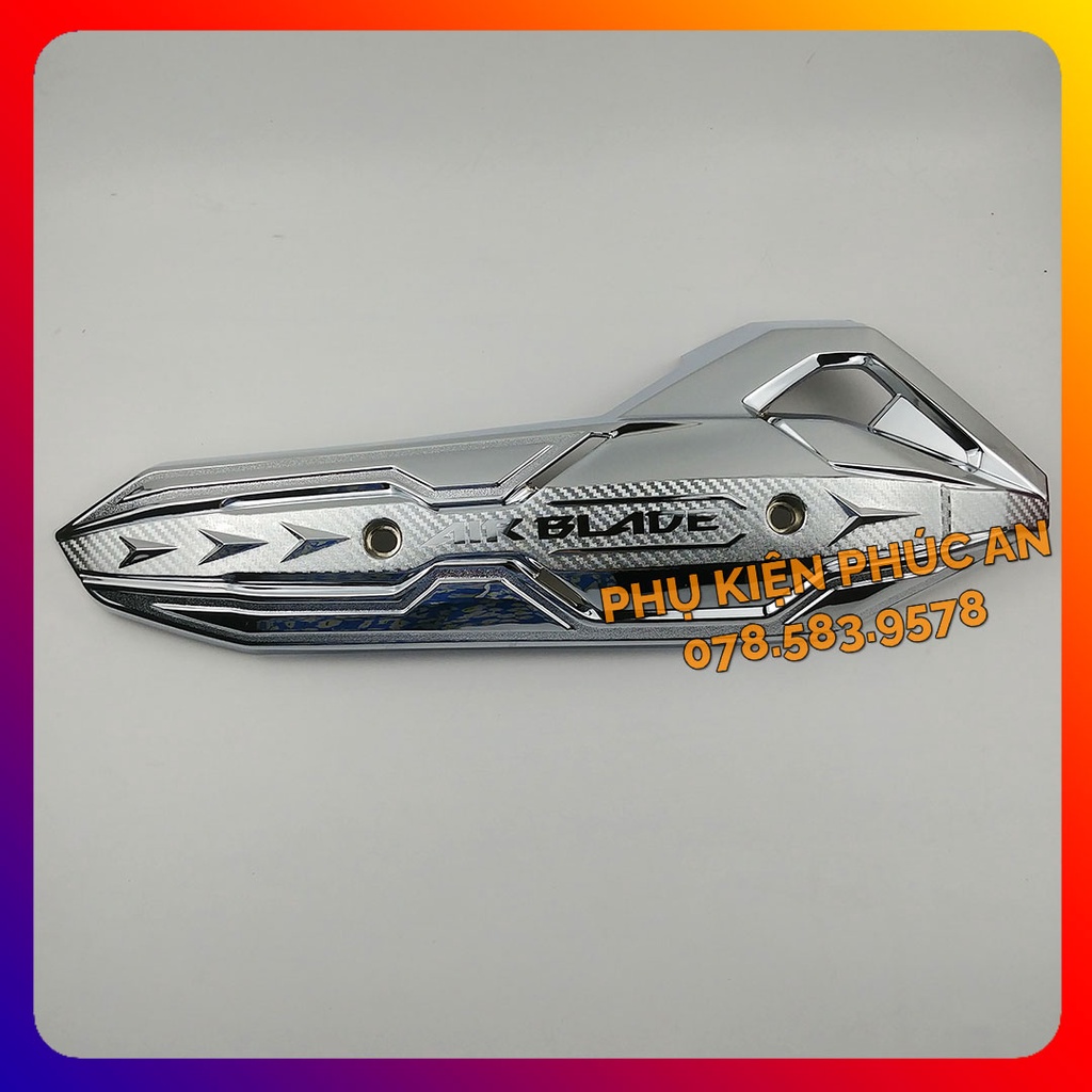 Ốp che ống pô xe Airblade AB năm 2016 2017 2018 2019 - pát bô cách nhiệt ống xả air blade đen nhám xi inox crom carbon