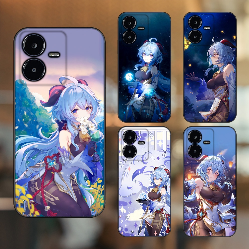 Ốp lưng Vivo Y22s viền đen in hình Ganyu Genshin Impact