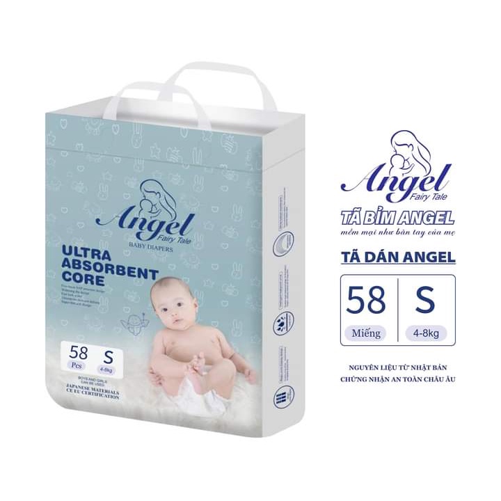 Tã quần/dán Angel xanh NB62,S58,M38,L36,XL34,XXL32,XXXL30