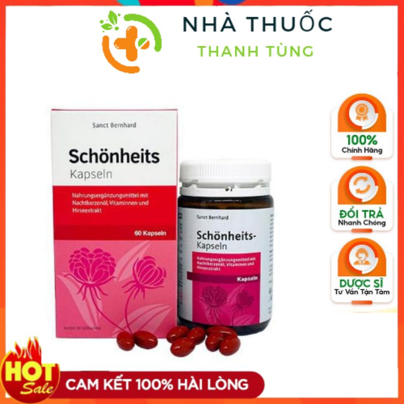 Tinh dầu hoa anh thảo Schonheits Kapeln lọ 60 viên- Nhận khẩu CHLB Đức