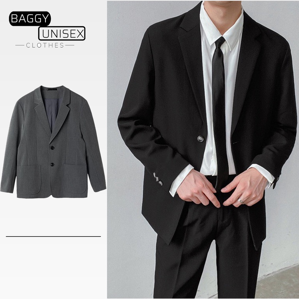 Áo Blazer Nam Dài, Áo khoác Blazer Form Rộng phong cách Hàn Quốc