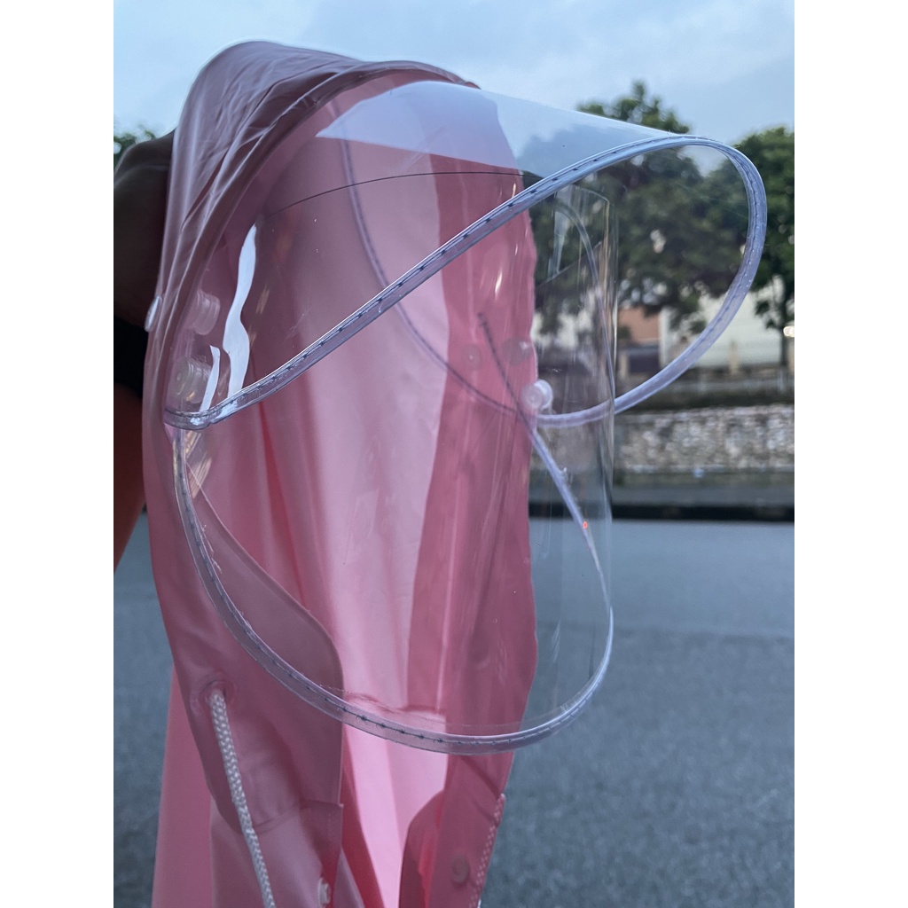 Áo mưa trùm 1 đầu dùng cho xe máy, kính chống mưa hắt, dài đến gót chân