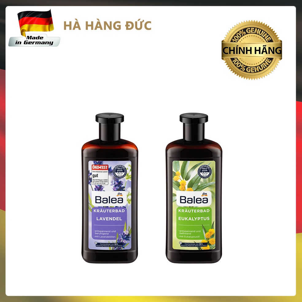 Sữa tắm thảo dược Balea dung tích 500ml, dầu tắm thảo dược giúp làm sạch bụi bẩn và thư giãn, nhập Đức