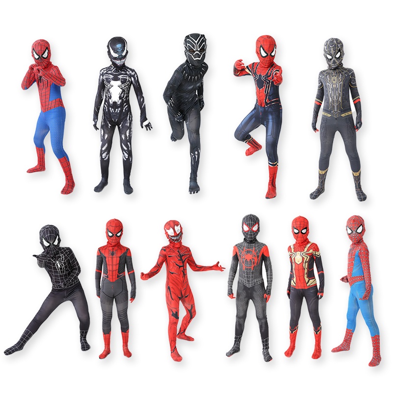 Bộ Đồ Hóa Trang Halloween Nhân Vật Siêu Anh Hùng Zentai Spiderman Cho Trẻ Em