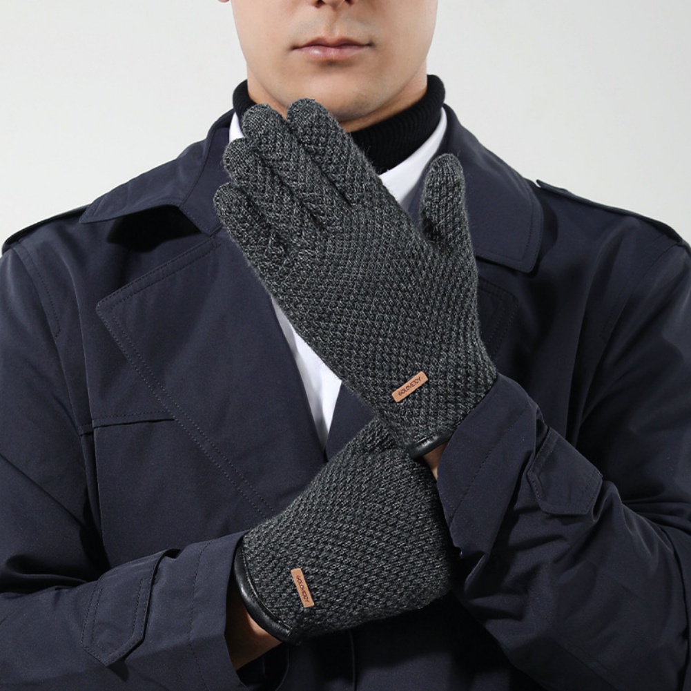 Găng Tay Dệt Kim Giữ Ấm Chống Trượt Có Thể Chạm Màn Hình Cảm Ứng