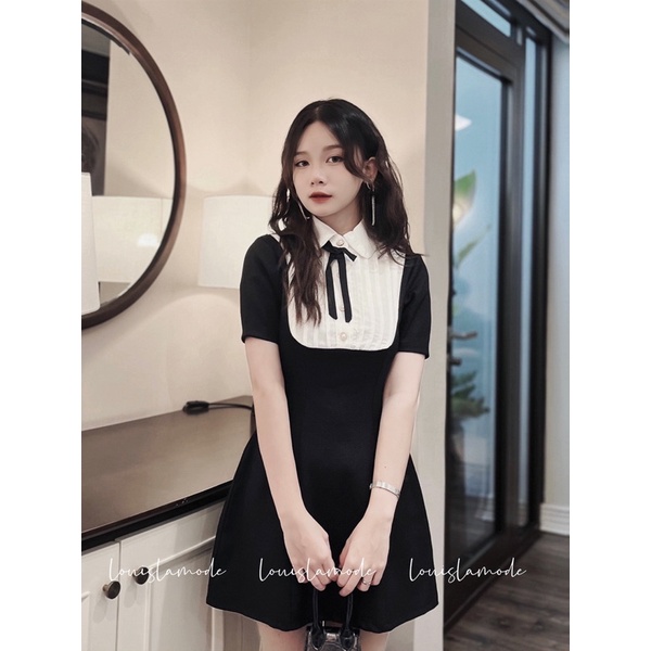 ( Ảnh Chính Chủ ) Váy Dolly Đính Nơ Tiểu Thư