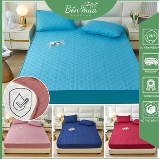 Ga chống thấm ép nhiệt cao cấp LV cho bé 3 lớp, drap chống thấm ép nhiệt LV bề mặt cotton 100% siêu mát nằm trực tiếp