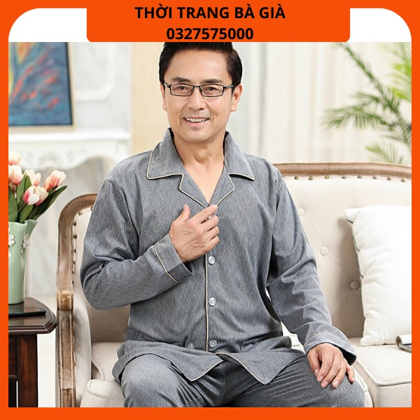 Bộ Pijama Cho Bố - Đồ Bộ Trung Niên Chất Vải Cotton Hàng Quảng Châu Siêu Đẹp