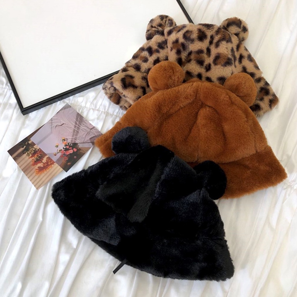 Mũ tai gấu chất liệu dày dặn mềm mại thời trang unisex