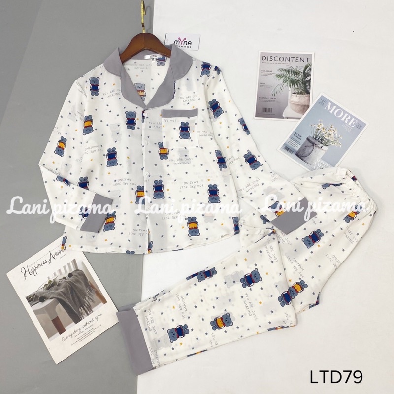 ❤️ Bộ Pijama dài tay lụa hoạ tiết siêu xinh, bộ ngủ cổ sen lụa latin sau sinh mát mịn