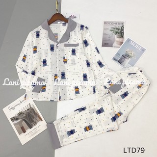 ❤️ Bộ Pijama dài tay lụa hoạ tiết siêu xinh, bộ ngủ cổ sen lụa latin sau sinh mát mịn