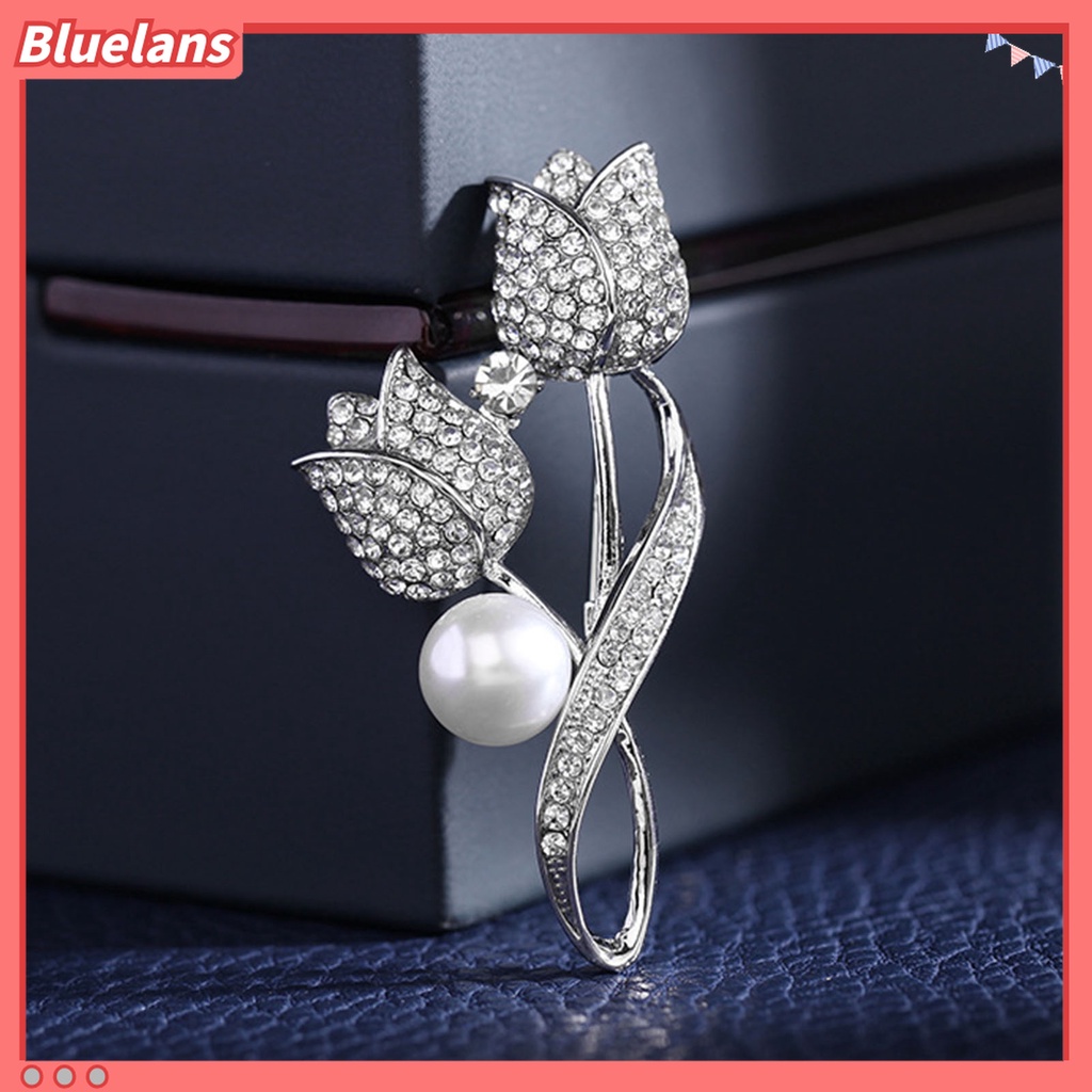 Ghim Cài Áo Hình Hoa Tulip Đính Ngọc Trai Nhân Tạo Thời Trang 48h