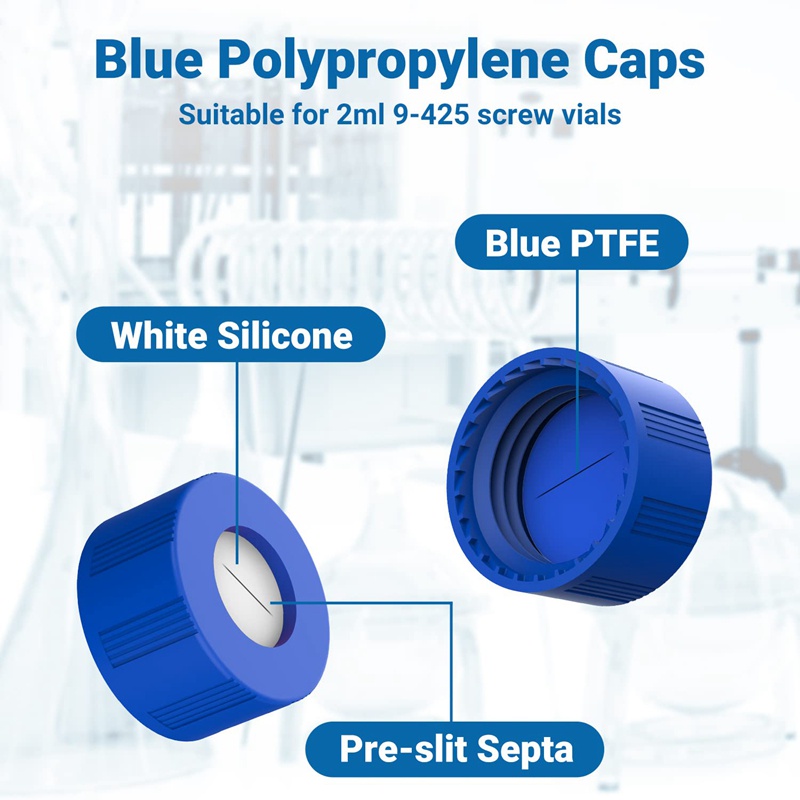 Lọ lấy mẫu tự động 2ML Gói 100 - Lọ HPLC 9-425 có nắp vặn màu xanh lam