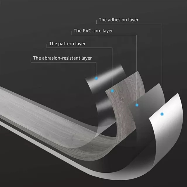 SÀN NHỰA GIẢ GỖ SẴN KEO TỰ DÁN MÀU XÁM ĐẬM, 7 tấm=1m2