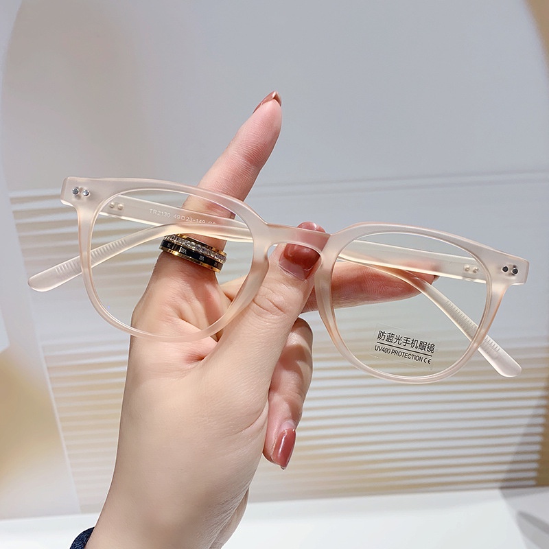 Kính Mát Hình Oval TR90 Chống Bức Xạ Phong Cách Retro Hàn Quốc