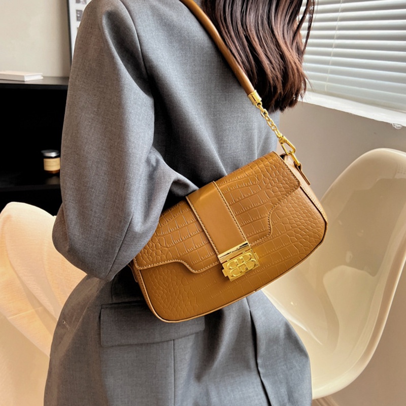 Túi Đeo Chéo Họa Tiết Da Cá Sấu Phong Cách Hàn Quốc Cổ Điển Thời Trang Cho Nữ
