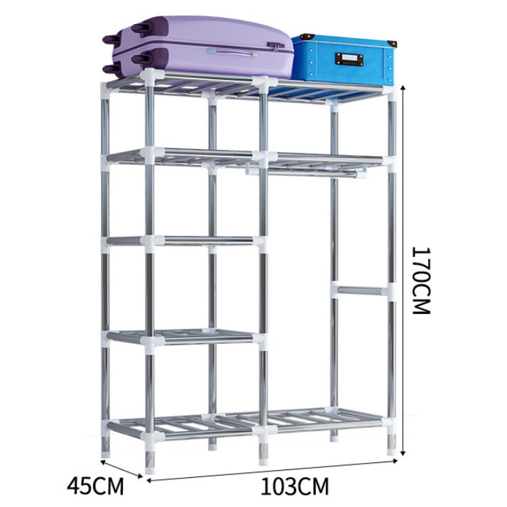 (Sỉ Toàn Quốc) Tủ Quần Áo Gỗ Có Rèm Che 2 Buồng 4 Ngăn Tiện Lợi Chống Mốc Và Côn Trùng