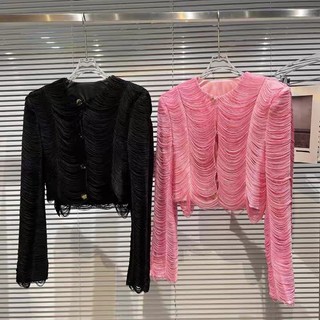 Áo lụa satin tua rua hàng cao cấp