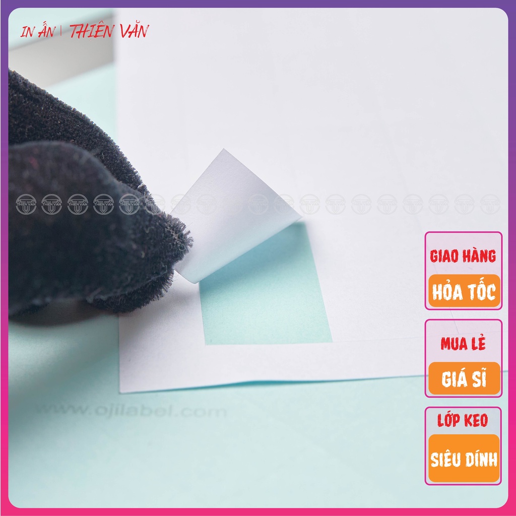 Giấy Decal Tommy A4 Thiên Văn, bế sẵn kích thước 145 148, Giấy in mã vạch, Tem in mã vạch, Xấp 10,20,30 tờờ