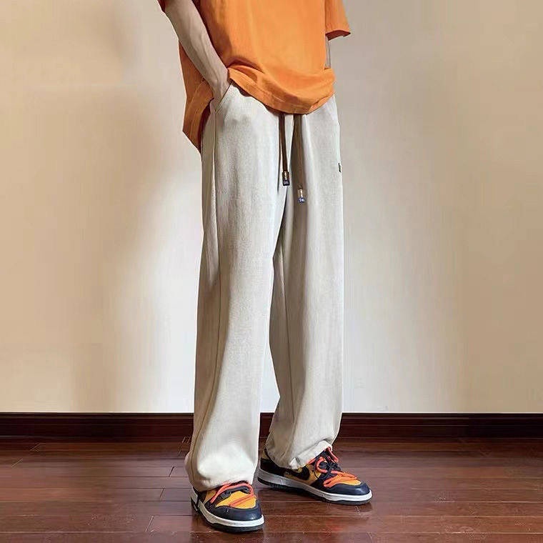 Pants Men's Spring and Autumn Ins High Street Fashion Brand Straight Black Loose Sports Men's Autumn Trendy Casual Pants x5j5