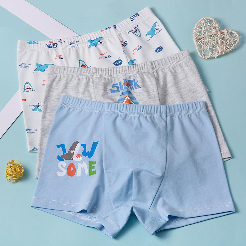 Wwtao Quần Lót Boxer Cotton Sợi Nhỏ Làm Mát Thường Xuyên In Hoạt Hình Dành Cho Học Sinh Tuổi Teen