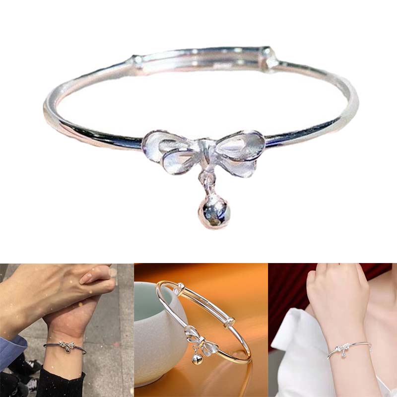 Vòng Tay Mạ Bạc Đính Chuông Nhỏ Thời Trang Hàn Quốc Cho Nữ