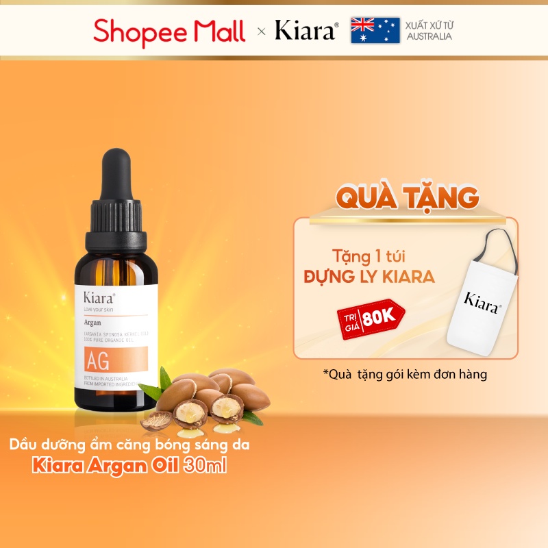 Dầu dưỡng ẩm căng bóng sáng da Kiara Argan Oil 30ml
