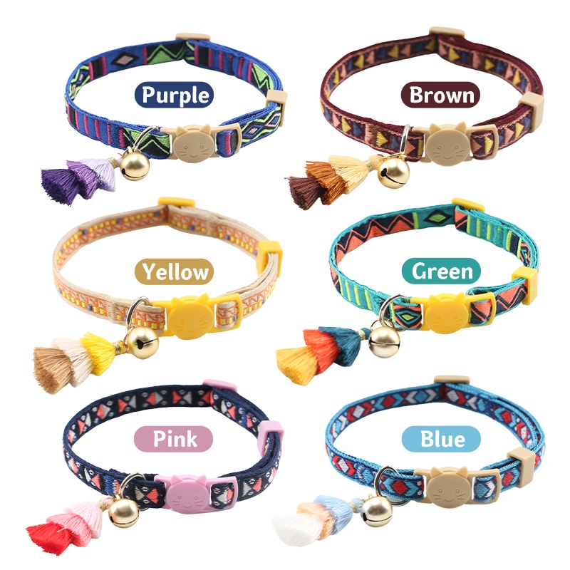 HamshMoc Vòng Cổ Mềm Mại Tháo Lắp Nhanh Có Chuông Điều Chỉnh Được Cho Thú Cưng