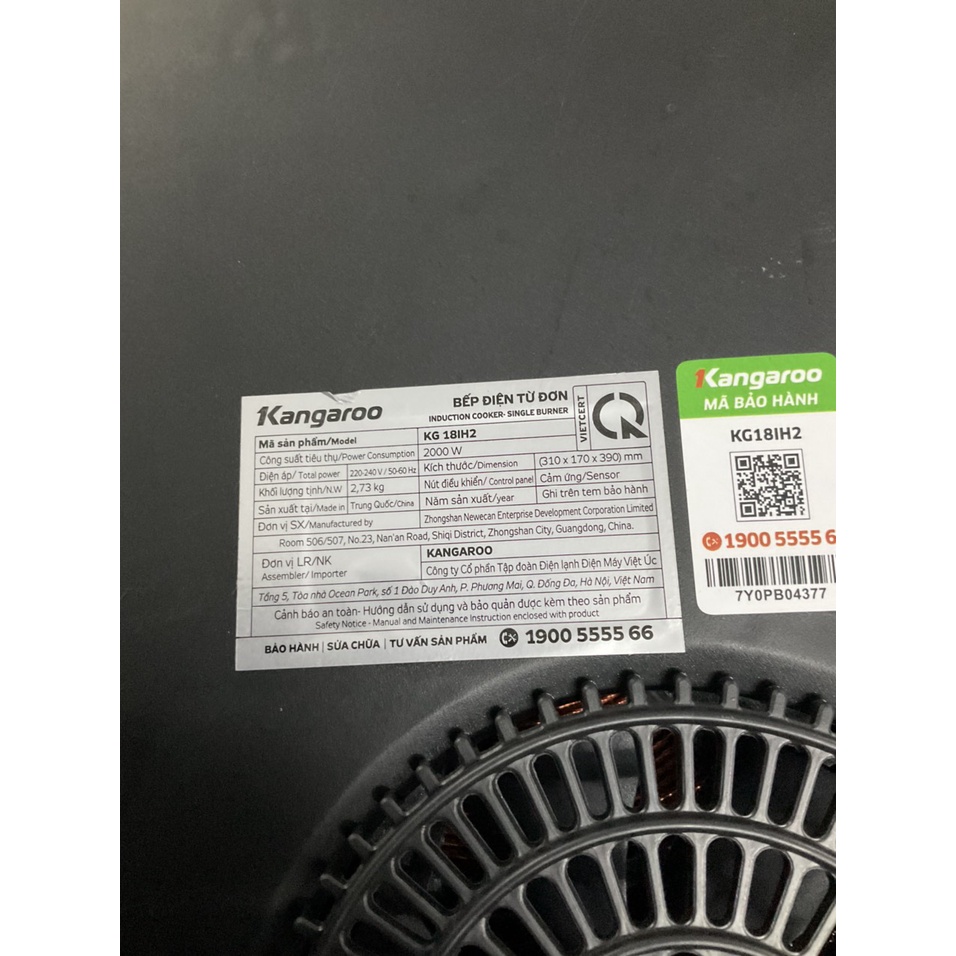 Bếp điện từ Kangaroo KG18IH2 - Hàng trưng bày