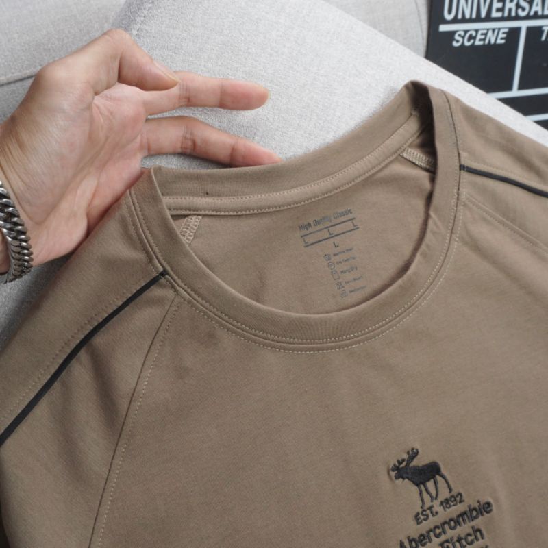 ÁO THUN NAM CỔ TRÒN COTTON THÊU LOGO CÓ SIZE LỚN