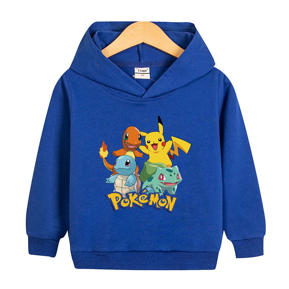 Áo Hoodie Tay Dài Dáng Rộng In Hoạt Hình Pokemon Pokémon Thời Trang Thu Đông 2022 Cho Bé