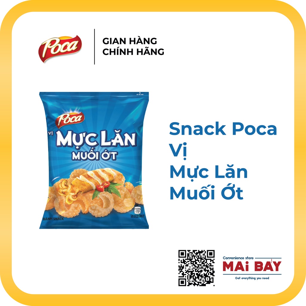 [HỎA TỐC 1H] Snack Poca Vị Mực Lăn Muối Ớt