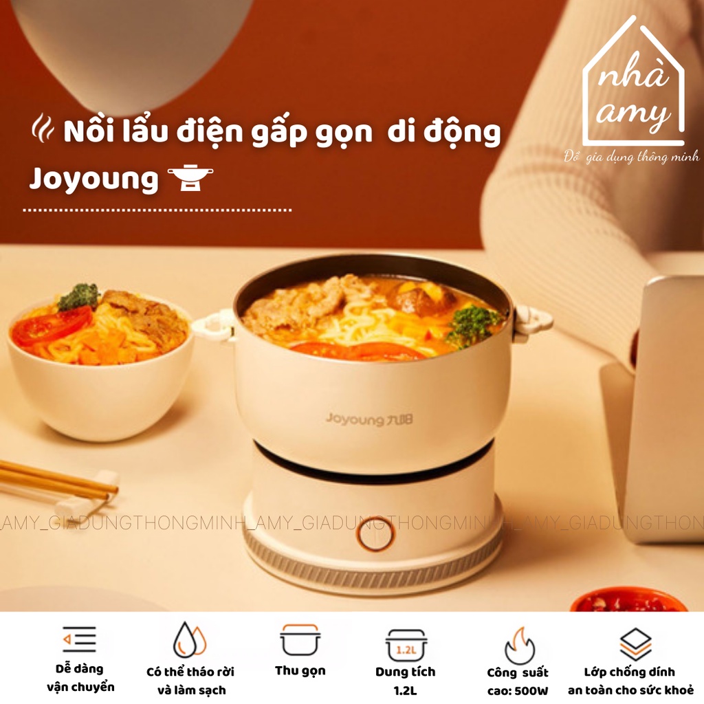 Nồi lẩu du lịch mini gấp gọn JOYOUNG 2 trong 1 tiện lợi !!!