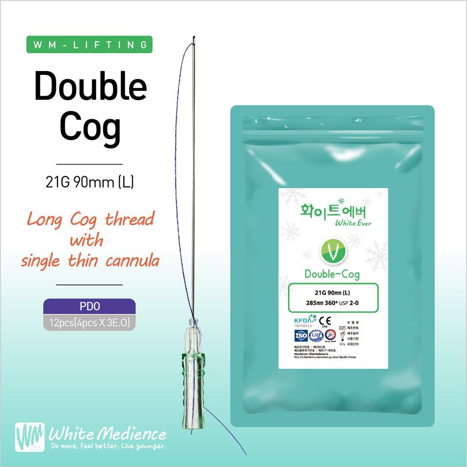 Chỉ Double Cog White Medience Nâng Cơ Mặt, Nâng Cung Chân Mày, Thu Hẹp Cánh Mũi