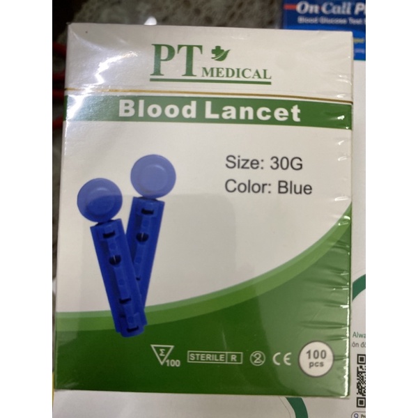 ✅ BLOOD LANCET HỘP 100 KIM ĐẦU TRÒN - Kim lấy máu dùng cho bút thử đường huyết