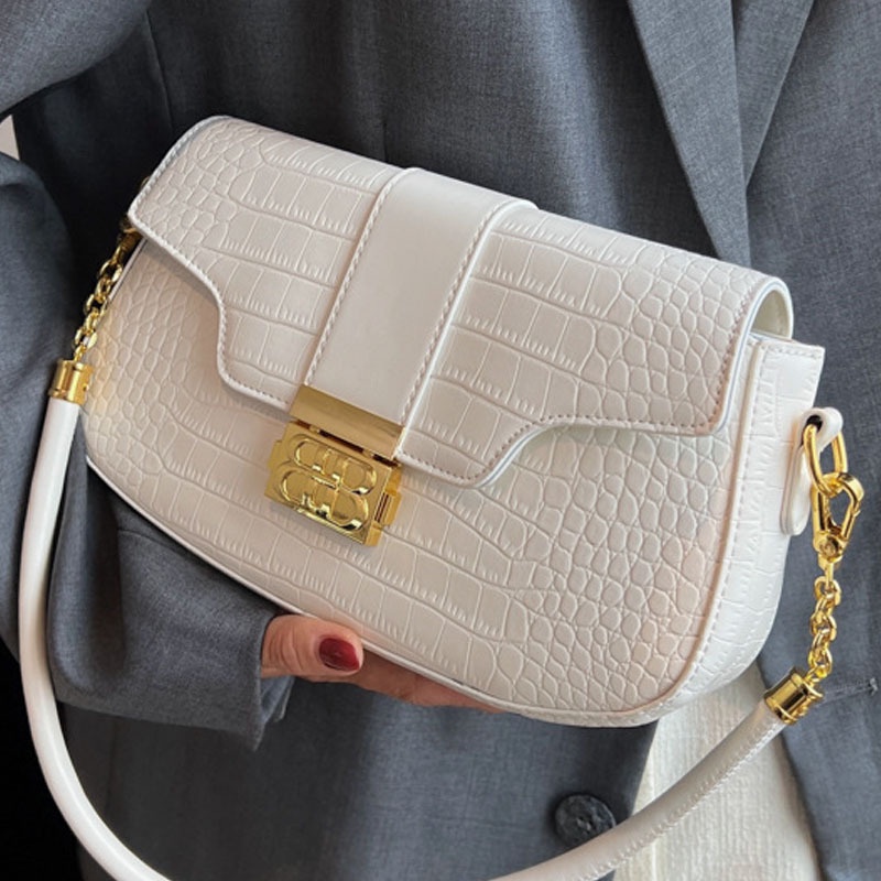 Túi Đeo Chéo Họa Tiết Da Cá Sấu Phong Cách Hàn Quốc Cổ Điển Thời Trang Cho Nữ