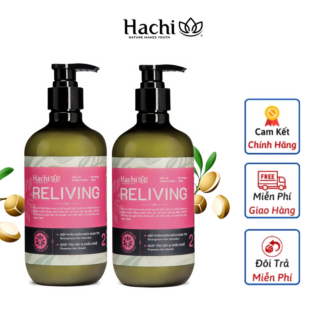 Combo dầu gội xả cao cấp Hachi Viet Nam 500 ml .