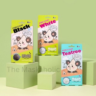 Miếng dán lột mụn đầu đen hatherine pore clear black/ white/ teatree nose strip