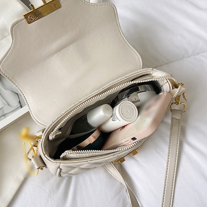 Ielgy Túi Xách Đeo Vai Có Khóa Cài Đính Kim Cương Cổ Điển Cho Nữ