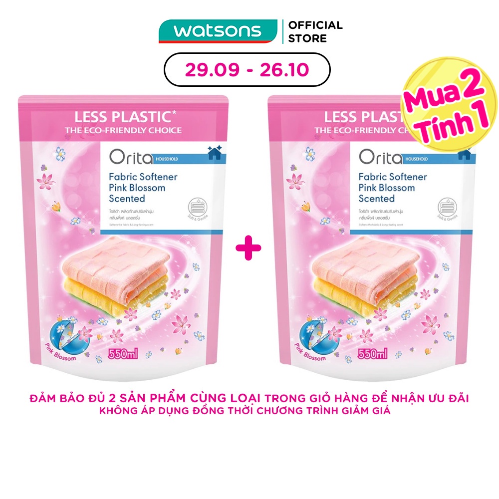 Nước Xả Vải Orita Hương Hoa Anh Đào Pink Blossom Fabric Softener 550ml
