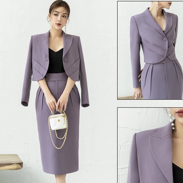 Áo Vest Nữ Dáng Lửng Dài Tay Cổ 2 Ve By LEMIA Design - 22AV068