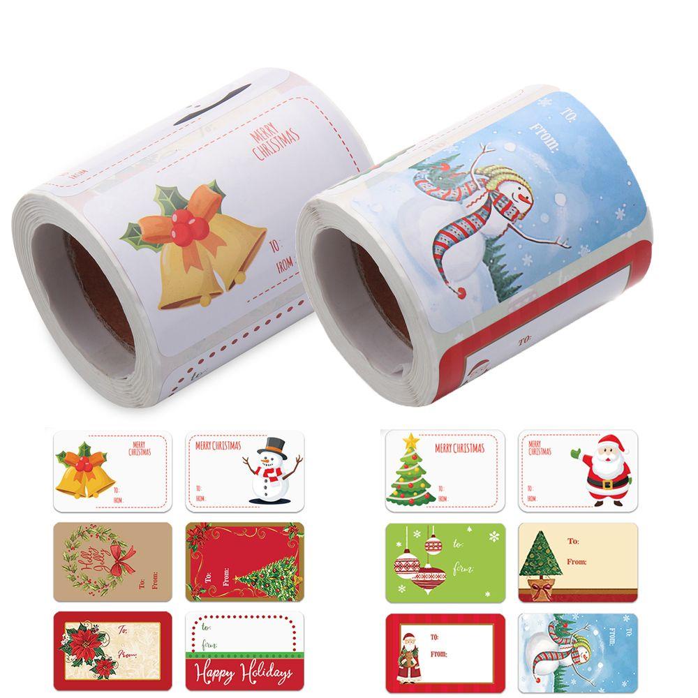 Nhãn Dán Trang Trí Túi Bánh Kẹo Họa Tiết Giáng Sinh Đáng Yêu