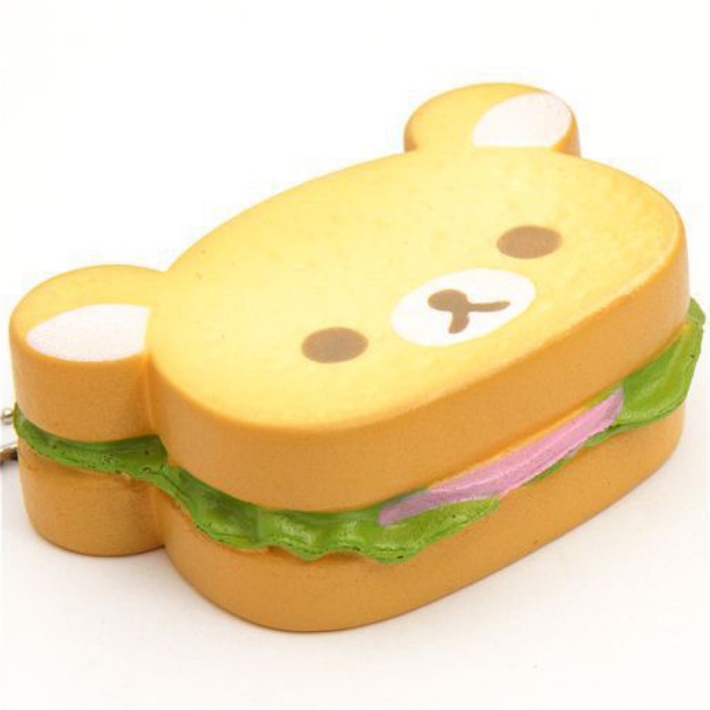 Đồ Chơi Xốp Squishy Giảm Stress Hình Bánh Hamburger Dễ Thương Cho Bé Charms