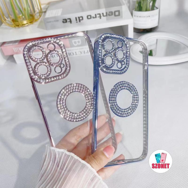 Ốp Điện Thoại Đính Kim Cương Giả Chống Rơi Chống Sốc Cho iPhone 14 13 12 11 Pro Max