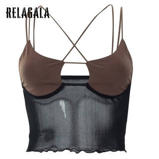 Áo lưới tank top sát nách màu sắc thời trang cho nữ