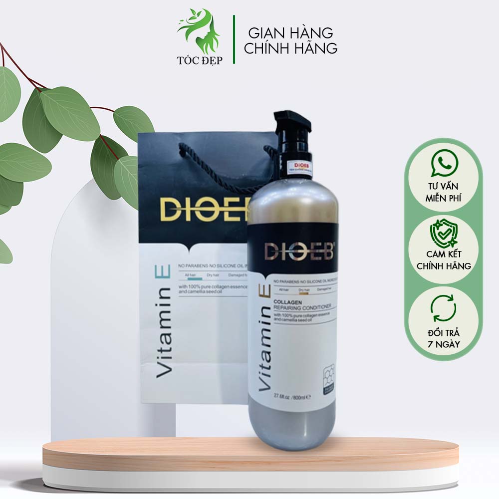 Cặp Dầu Gội Xả DIOEB Vitamin E Collagen 800ml Dành Cho Tóc Xơ Rối, Gãy Rụng