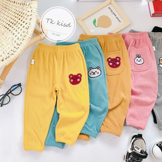 Quần bom chất len tăm 5 màu thêu hình cực đẹp thu đông bé trai bé gái