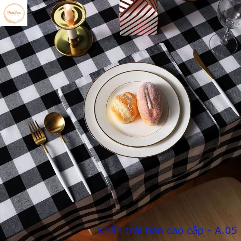 [SALES SỐC] K12_Khăn trải bàn Cao Cấp có tua hình vuông/chữ nhật chất liệu cotton 100% Phong cách Bắc Âu
