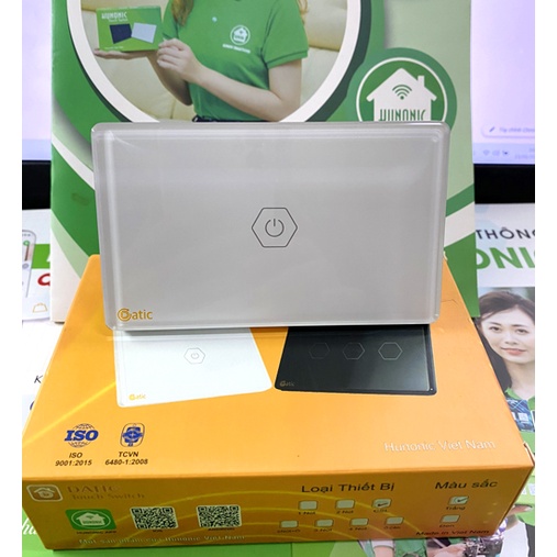 Công tắc thông minh wifi công suất lơn, điều khiển điều hòa, bình nước nóng, máy bơm nước. Mặt kính cường lực cao cấp